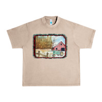 French Oak Christmas Barn Tractor Snow Urban Heavy Tee - Bettercallsaul