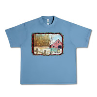 Pebble Blue Christmas Barn Tractor Snow Urban Heavy Tee - Bettercallsaul