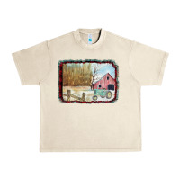 Sandshell Christmas Barn Tractor Snow Urban Heavy Tee - Bettercallsaul