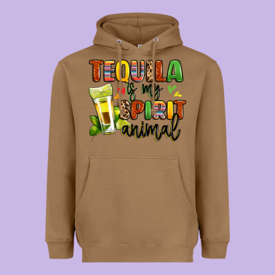 Tequila Is My Spirit Animal Heavyweight Hoodie Designed By Lillyallendesigns