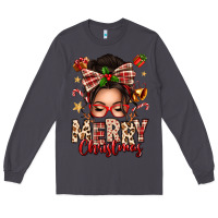 Smoke merry christmas messy bun Long Sleeve Tee - texasbilliewilder