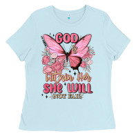 Baby Blue god is within her she will not fail Ladies Tee - MaliasSmallBusiness