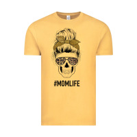 Vintage Mustard Glitter Patterned Leopard Mom Skull Vintage Tee - Bettercallsaul