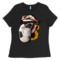 Black Soccer Tongue Ladies Tee - Jasminsmagicworld
