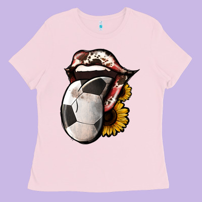 Soccer Tongue Ladies Tee Designed By Jasminsmagicworld