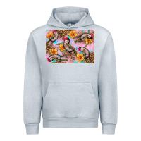 Heather Grey Baby monkey flowers Urban Hoodie - Artiststas