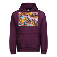 Mauve Wine Baby monkey flowers Urban Hoodie - Artiststas