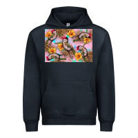 Navy Baby monkey flowers Urban Hoodie - Artiststas