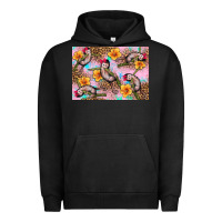 Pigment Black Baby monkey flowers Urban Hoodie - Artiststas