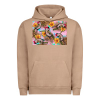 Pigment Burro Baby monkey flowers Urban Hoodie - Artiststas