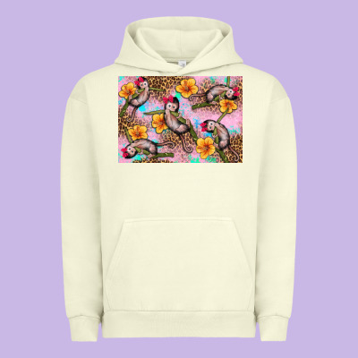 Baby Monkey Flowers Urban Hoodie Designed By Artiststas