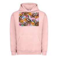 Pigment Salmon Baby monkey flowers Urban Hoodie - Artiststas