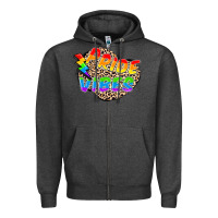 Charcoal Heather pride vibes Zipper Hoodie - FaDigitalArtStudio