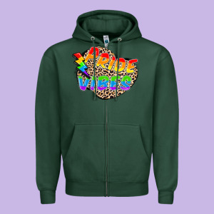 Pride Vibes Zipper Hoodie Designed By Fadigitalartstudio