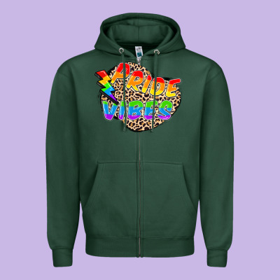 Pride Vibes Zipper Hoodie Designed By Fadigitalartstudio