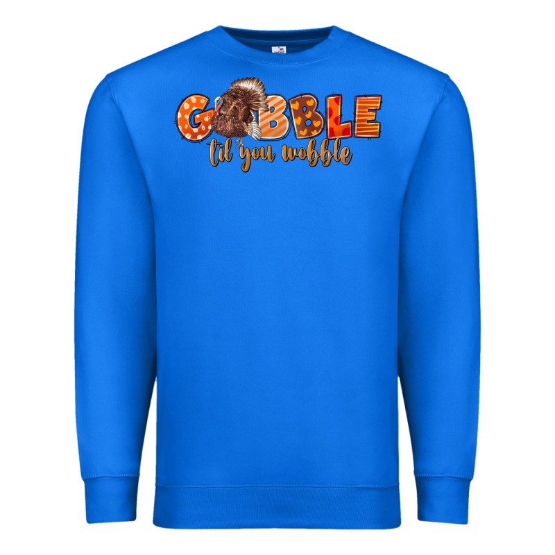 Fall Gobble Gobble Til You Wobble Premium Sweatshirt by LillyAllenDesigns | Teevron