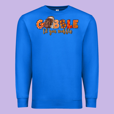 Fall Gobble Gobble Til You Wobble Premium Sweatshirt Designed By Lillyallendesigns