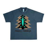 Midnight Navy Happy Holidays Tree Urban Heavy Tee - Bettercallsaul