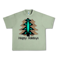 Oil Green Happy Holidays Tree Urban Heavy Tee - Bettercallsaul