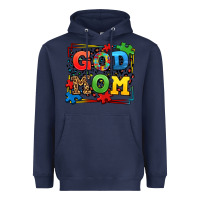 Navy autism god mom Heavyweight Hoodie - LillyAllenDesigns
