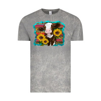 Cloud Rock western cow sunflowers serape leopard Vintage Tee - RanaPortraitStore