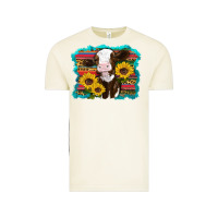 Vintage Arctic western cow sunflowers serape leopard Vintage Tee - RanaPortraitStore