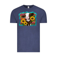 Vintage Denim western cow sunflowers serape leopard Vintage Tee - RanaPortraitStore