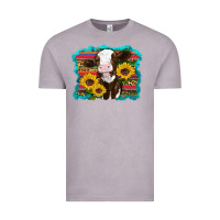 Western Cow Sunflowers Serape Leopard Vintage Tee | Teevron