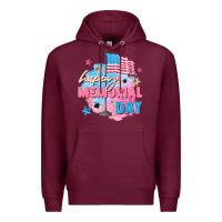 Burgundy Happy Memorial Day Premium Hoodie - FaDigitalArtStudio