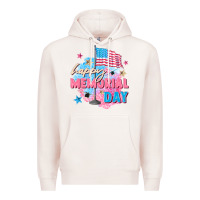 Pale Pink Happy Memorial Day Premium Hoodie - FaDigitalArtStudio