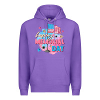 Purple Happy Memorial Day Premium Hoodie - FaDigitalArtStudio