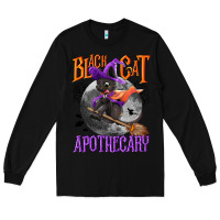 Black Black cat apothecary Long Sleeve Tee - NancyCooperArtShop