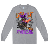 Heather Grey Black cat apothecary Long Sleeve Tee - NancyCooperArtShop