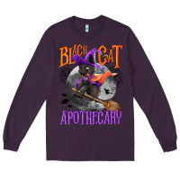 Plum Black cat apothecary Long Sleeve Tee - NancyCooperArtShop