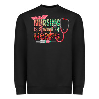 Black Nursing is a work of heart Heavyweight Sweatshirt - CowGirlArtShop