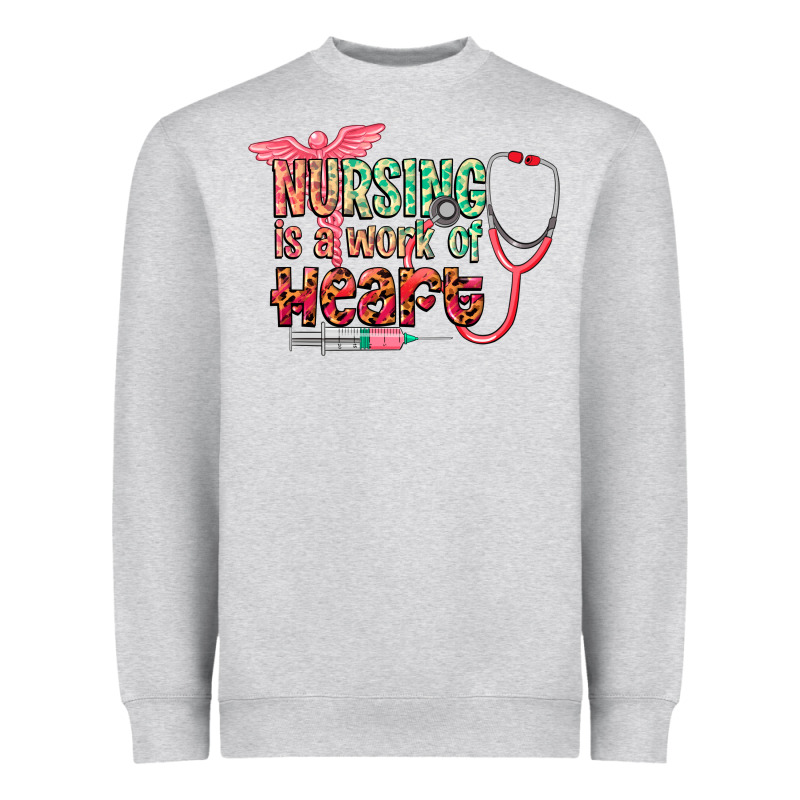Nursing Is A Work Of Heart Heavyweight Sweatshirt by CowGirlArtShop | Teevron