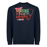 Navy Nursing is a work of heart Heavyweight Sweatshirt - CowGirlArtShop