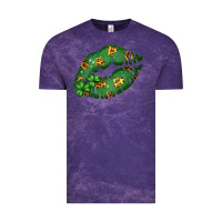Cloud Purple Green and Leopard Patterned Irish Day Lips Vintage Tee - Bettercallsaul
