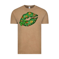 Vintage Coffee Green and Leopard Patterned Irish Day Lips Vintage Tee - Bettercallsaul