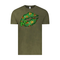Vintage Olive Green and Leopard Patterned Irish Day Lips Vintage Tee - Bettercallsaul