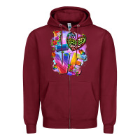 Burgundy Love pride Zipper Hoodie - FaDigitalArtStudio