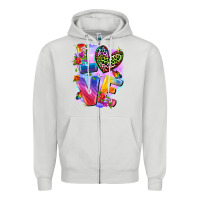 Dove Grey Love pride Zipper Hoodie - FaDigitalArtStudio