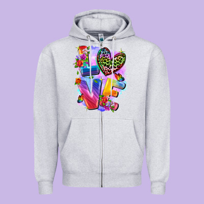 Love Pride Zipper Hoodie Designed By Fadigitalartstudio