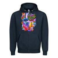 Navy Love pride Zipper Hoodie - FaDigitalArtStudio
