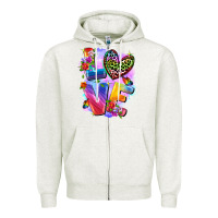 Oatmeal Heather Love pride Zipper Hoodie - FaDigitalArtStudio