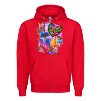 Red Love pride Zipper Hoodie - FaDigitalArtStudio
