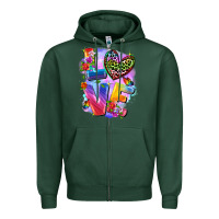 Sports Green Love pride Zipper Hoodie - FaDigitalArtStudio