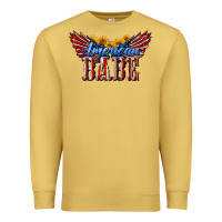 Antique Gold American Babe With Sunflowers Premium Sweatshirt - LillyAllenDesigns
