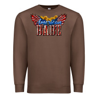Chestnut American Babe With Sunflowers Premium Sweatshirt - LillyAllenDesigns