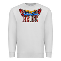 Dove Grey American Babe With Sunflowers Premium Sweatshirt - LillyAllenDesigns